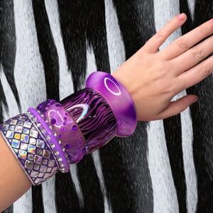 Deadstock Purple and Silver Women's Bangle Set